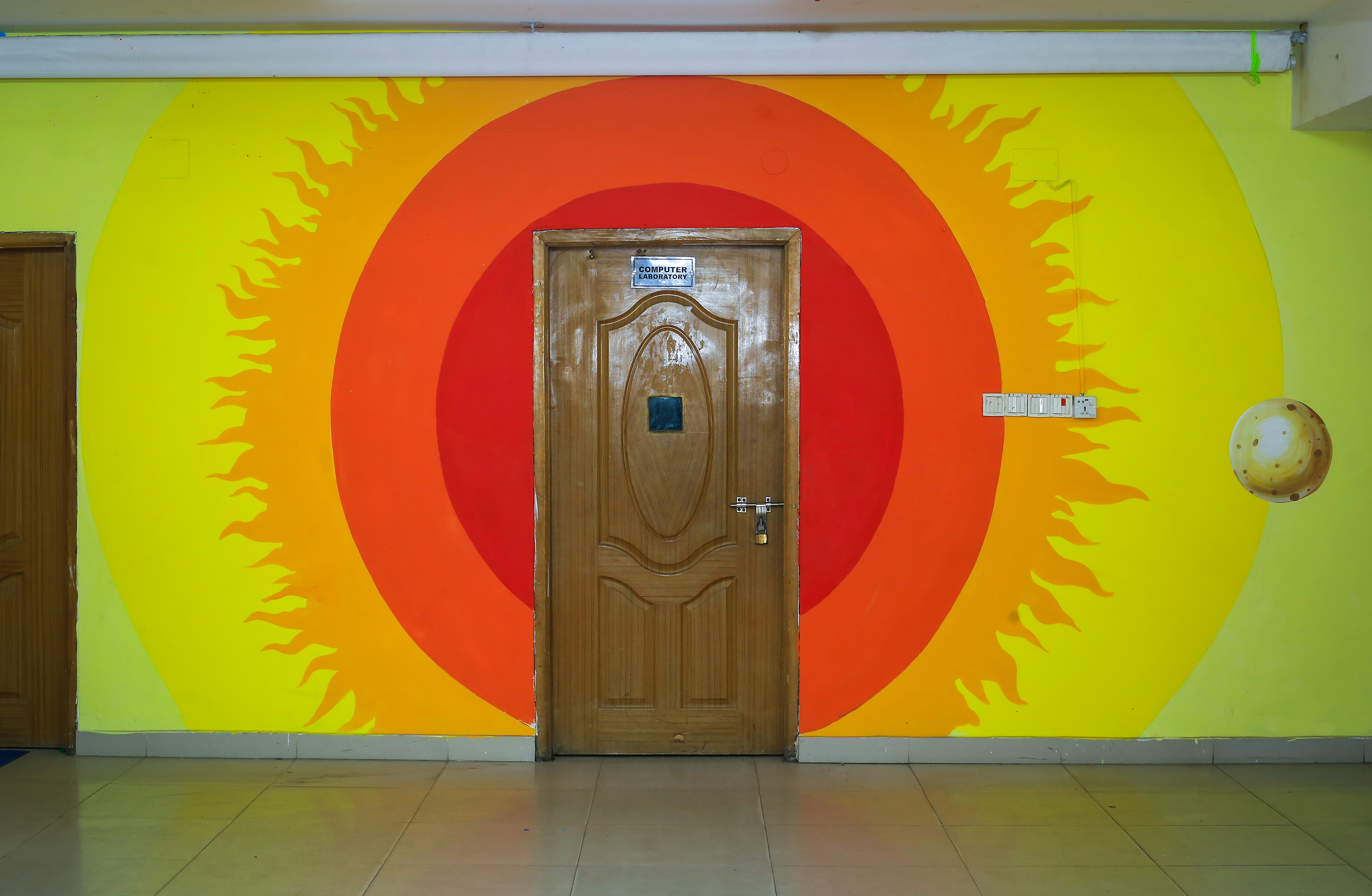 Colorful sun wall mural